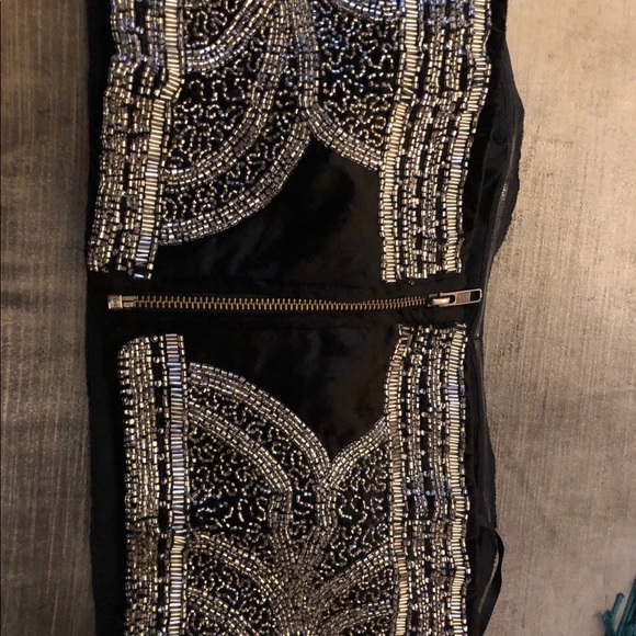 NWT UO kimchi Blue BLK beaded crop top - Picture 3 of 7